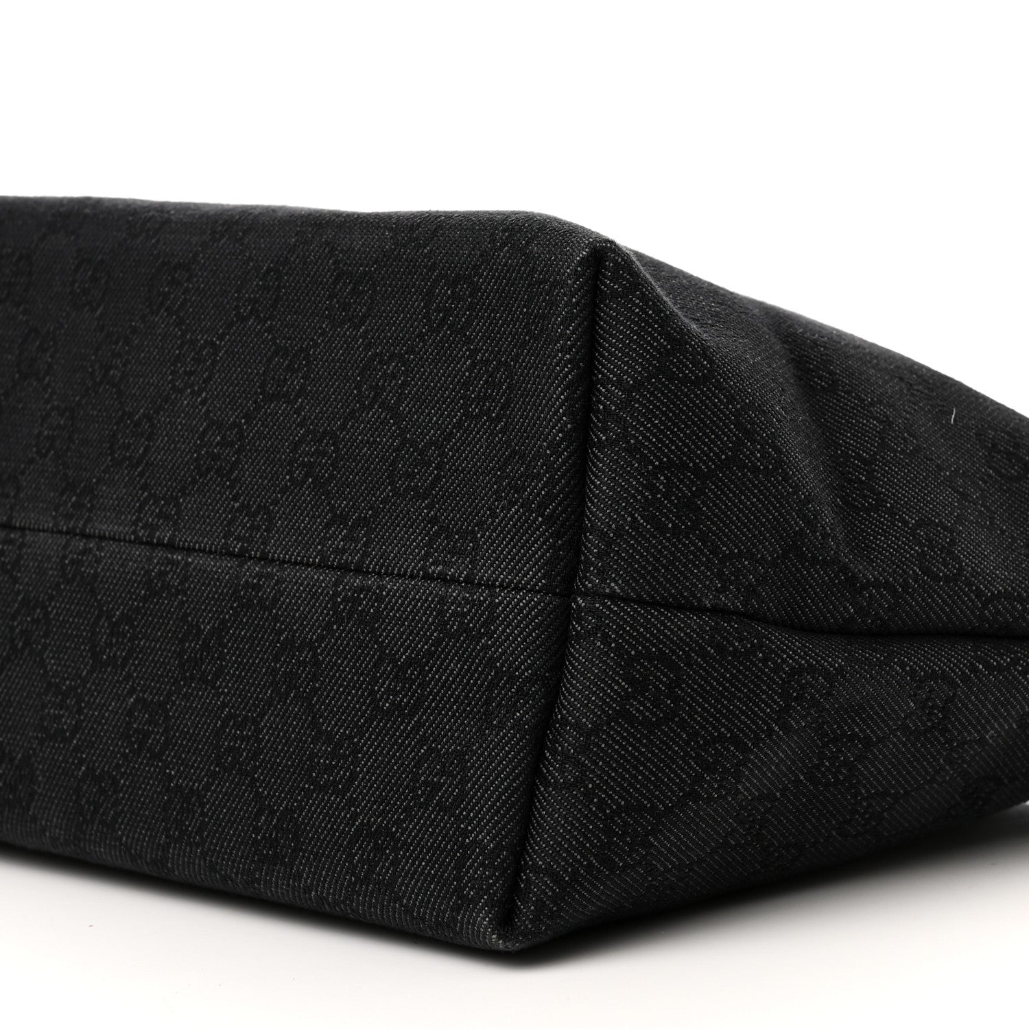 Gucci Denim Monogram Medium Jolicoeur Tote Black 10 of 11