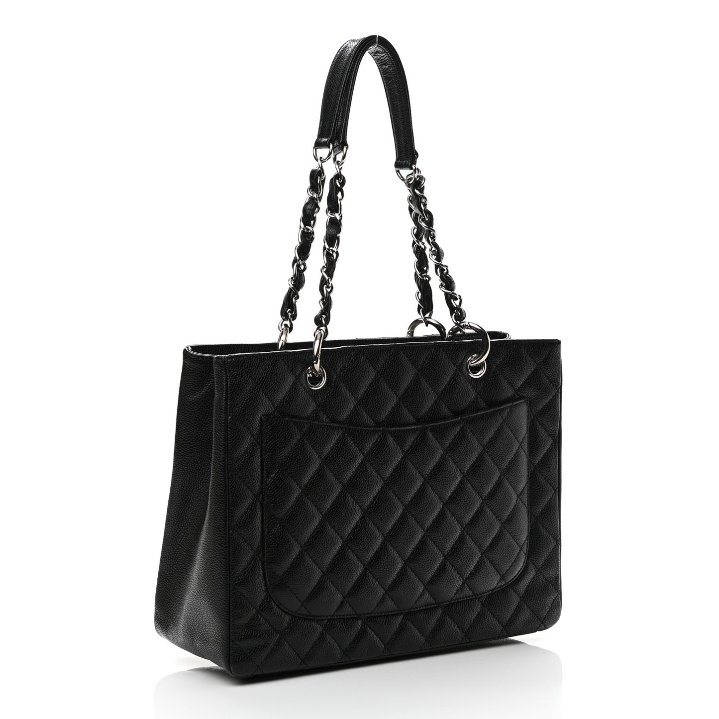 Caviar Quilted Grand Shopping Tote GST Black