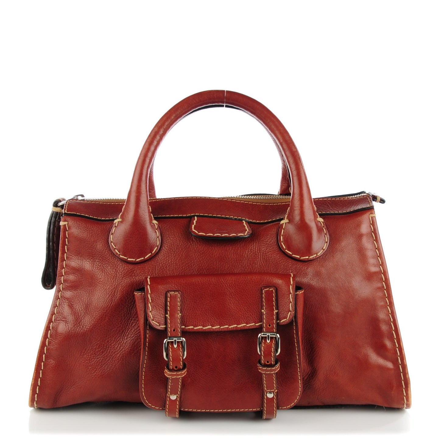 Calfskin Edith Satchel Whiskey