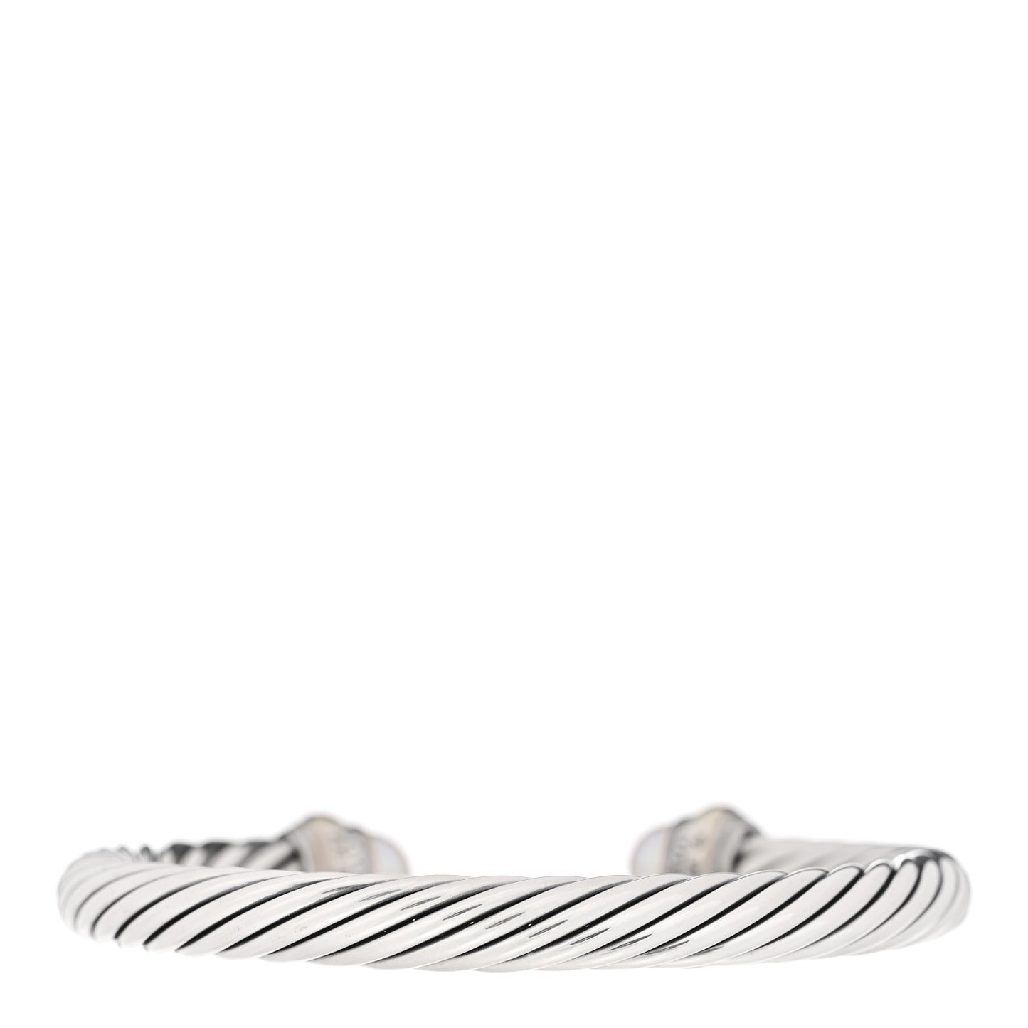 DAVID YURMAN Sterling Silver 14K Yellow Gold Pearl 7mm Cable Classics Bracelet