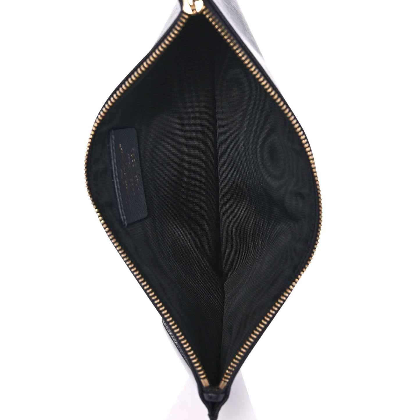 Printed Calfskin Gancio Wristlet Clutch Black