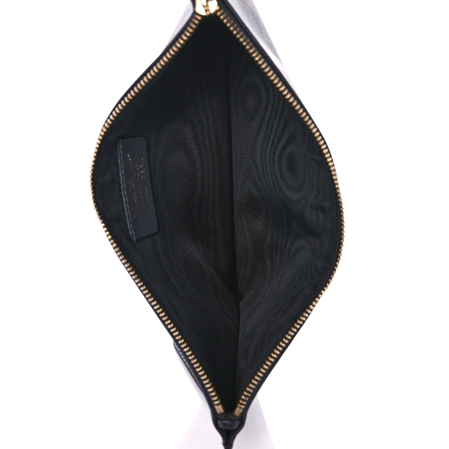 Salvatore Ferragamo Printed Calfskin Gancio Wristlet Clutch Black 5 of 7