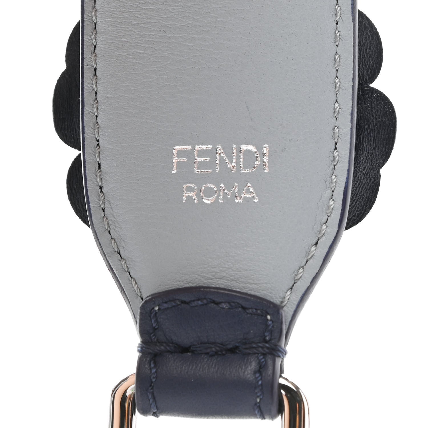 Fendi Vitello Dolce Flowerland Bi-Color Studded Strap You Blueberry Azzurro Polvere Multicolor 3 of 5