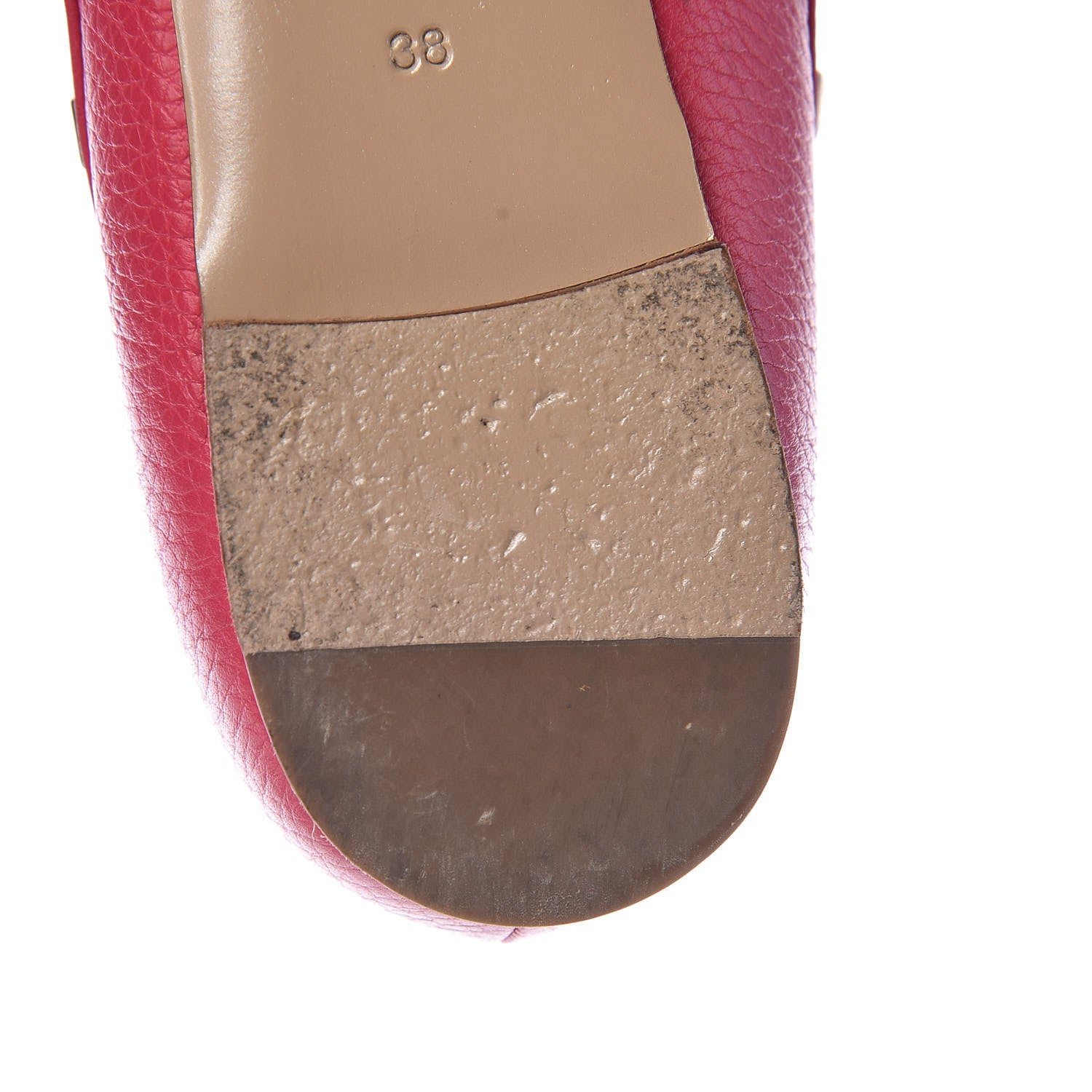 Valentino Garavani Pebbled Calfskin Rockstud Ballerina Flats 38 Deep Fuxia 11 of 14