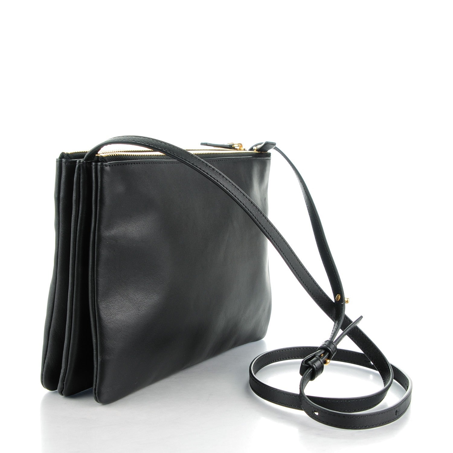 Celine Lambskin Large Trio Crossbody Bag Black 3 of 7