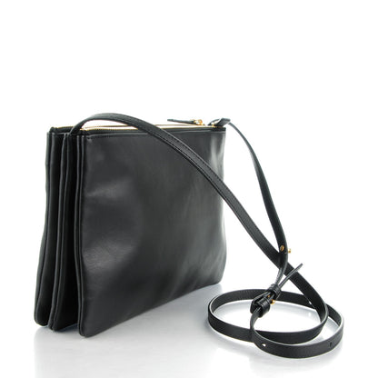 Celine Lambskin Large Trio Crossbody Bag Black 3 of 7