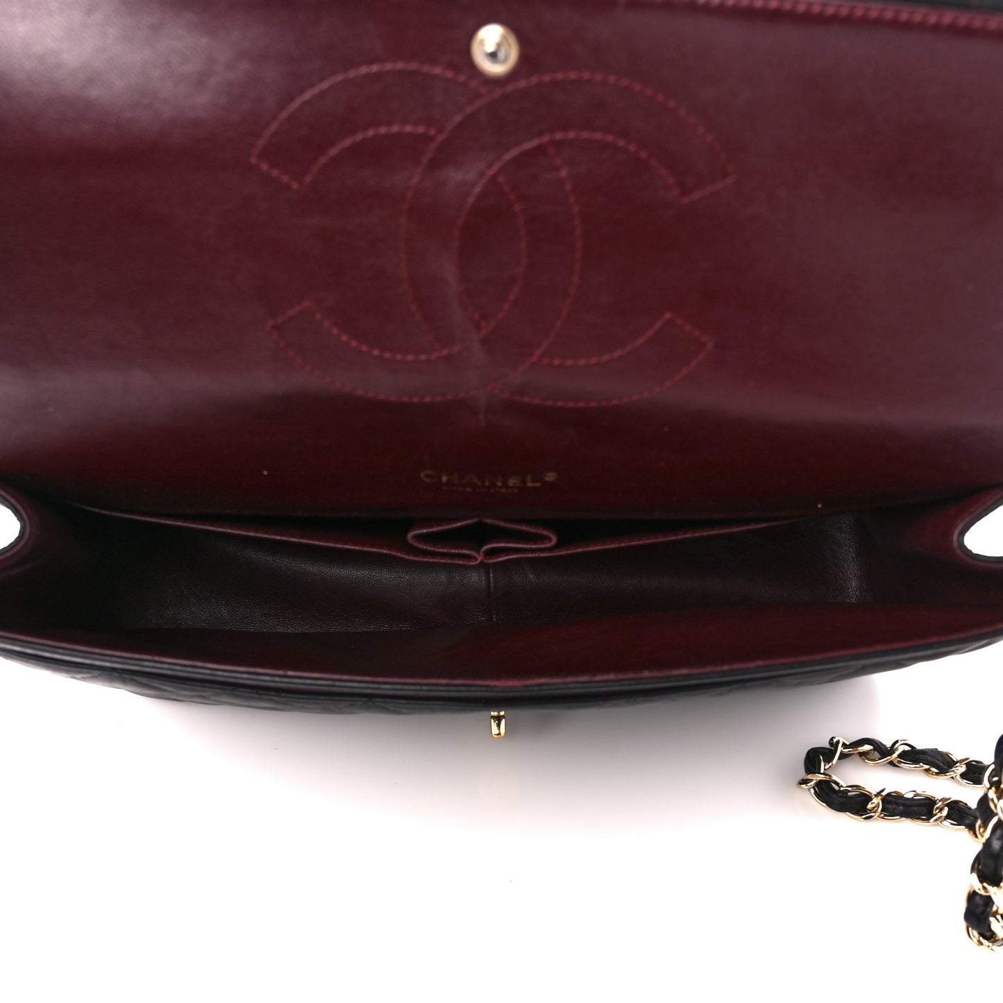 Lambskin Quilted Maxi Double Flap Black