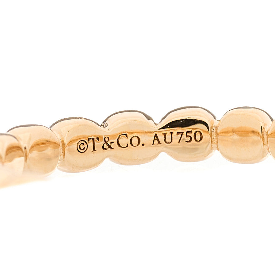 18K Rose Gold Narrow Ziegfeld Beaded Band Ring 52 6