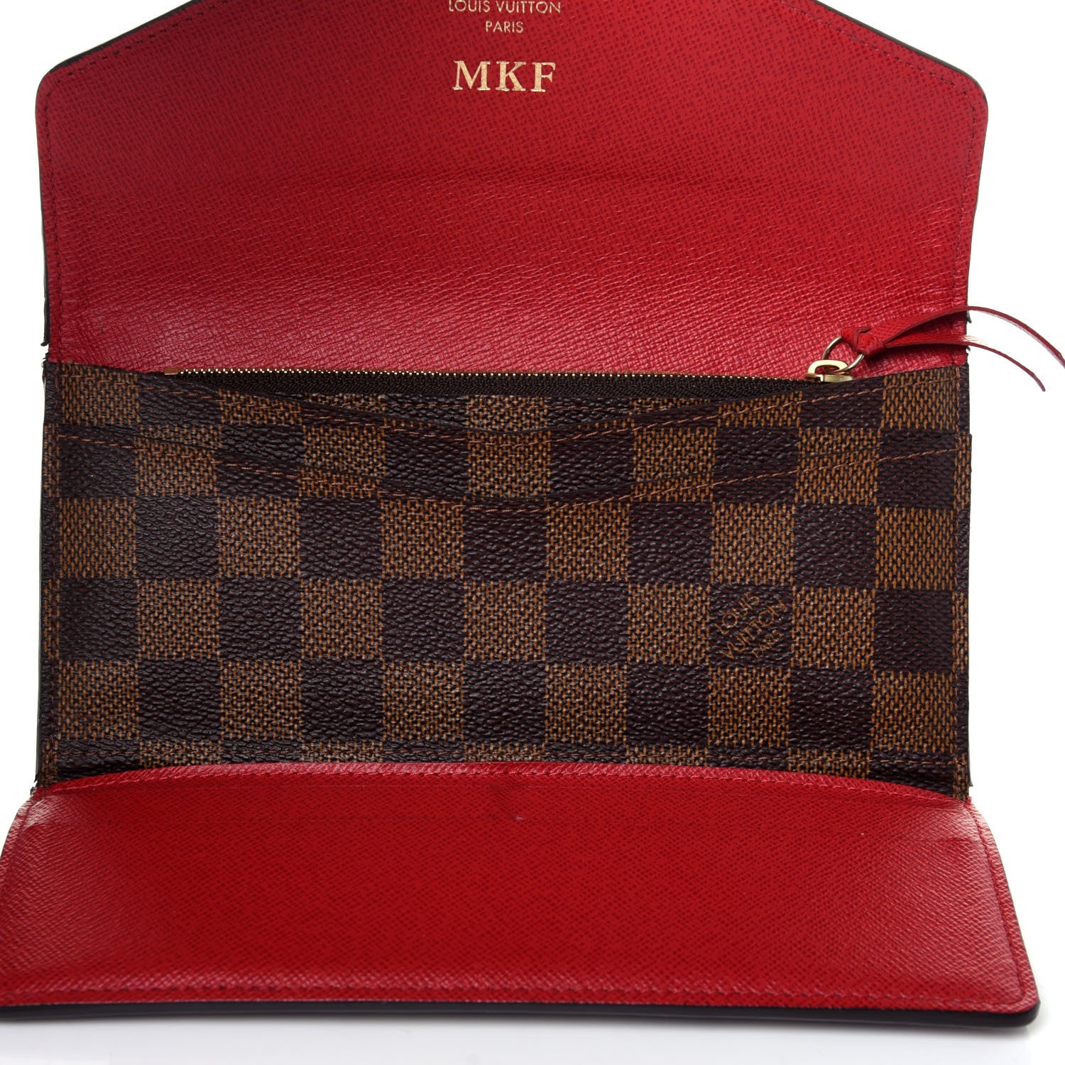 Louis Vuitton Damier Ebene Josephine Wallet Red 10 of 11