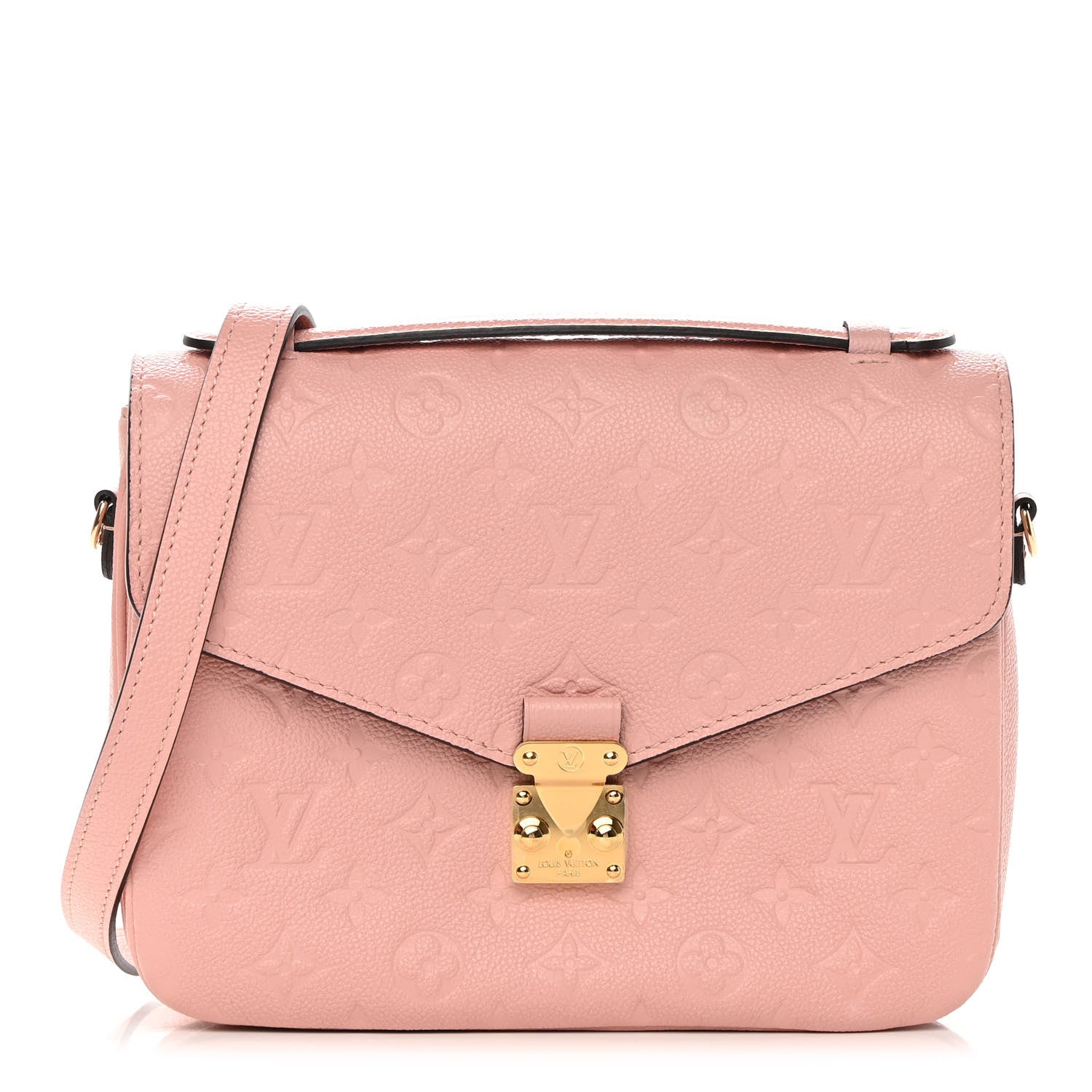 studio image of louis vuitton empreinte pochette metis bag in pink FASHIONPHILE