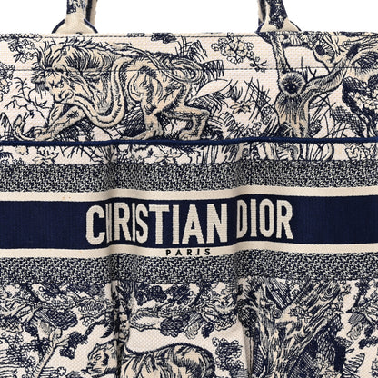 Christian Dior Canvas Embroidered Toile De Jouy Catherine Tote Blue 8 of 12