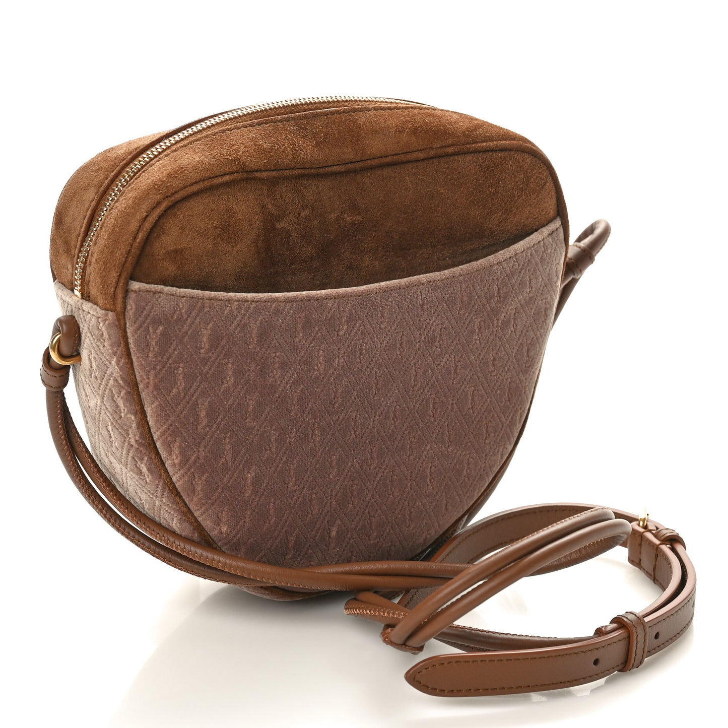 Velvet Suede Le Monogramme Coeur Crossbody Brown