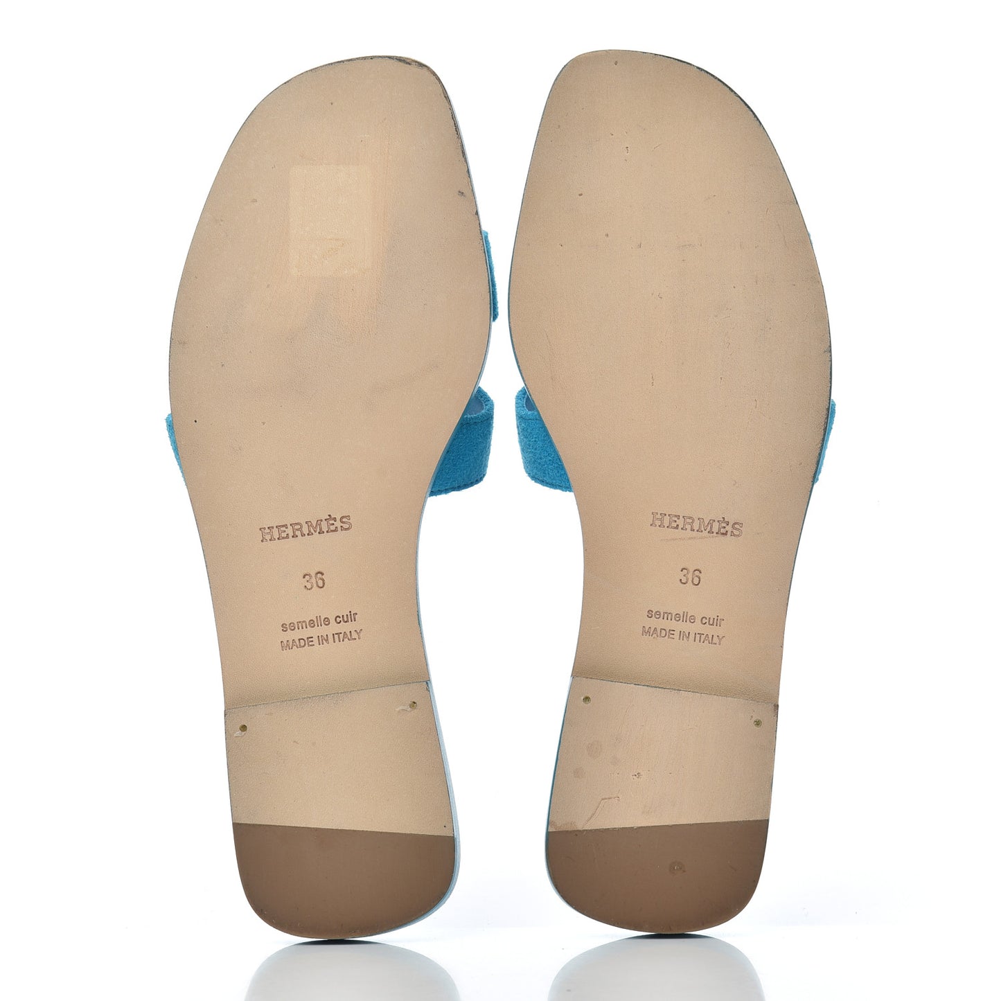 Suede Goatskin Oran Sandals 36 Bleu Thalassa