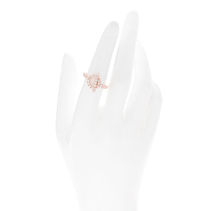 Hermes 18K Rose Gold Diamond Finesse Ring 54 7 2 of 6