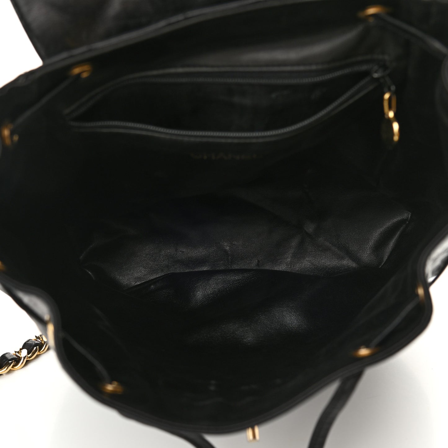 Lambskin Quilted Backpack Black