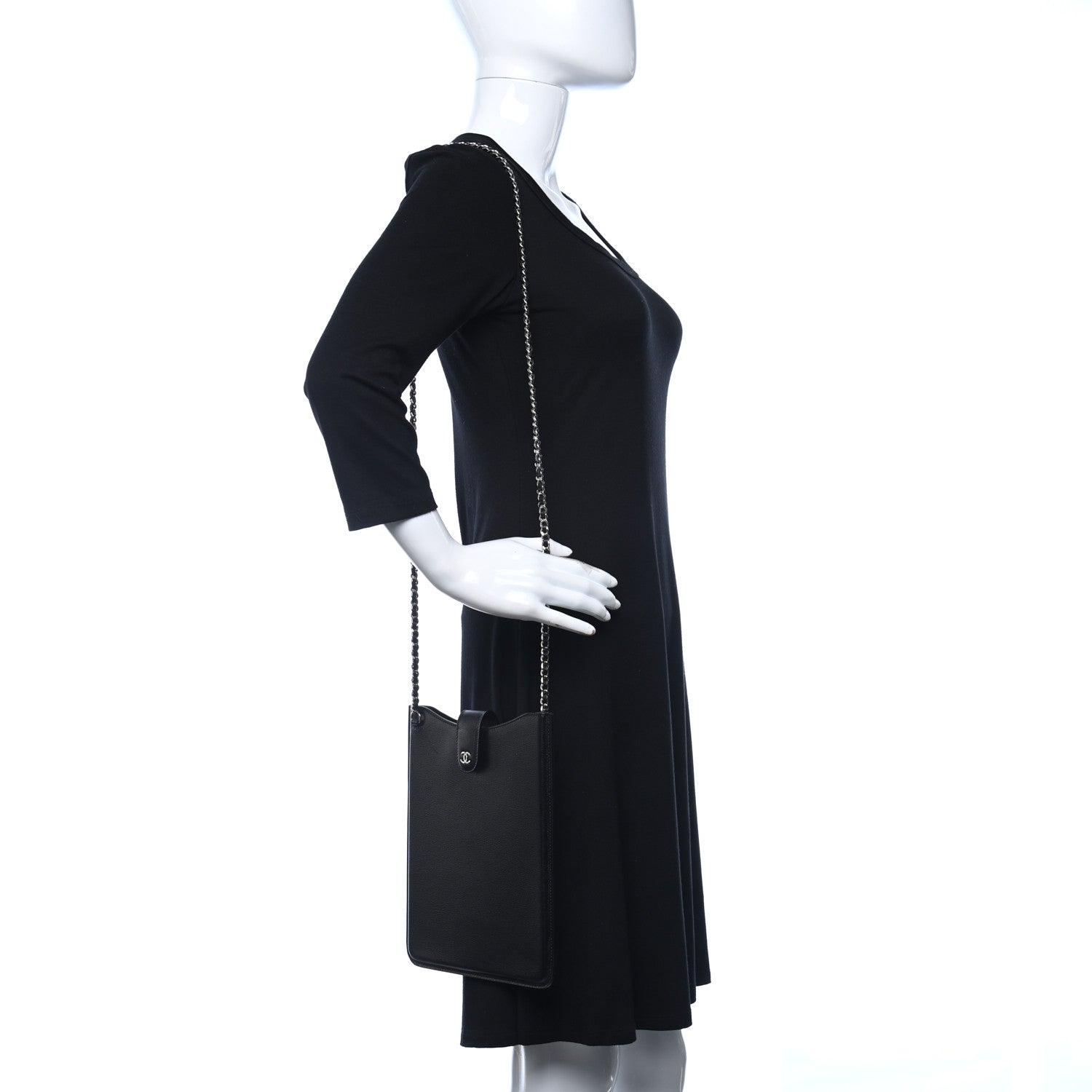 Chanel Caviar iPad Case Crossbody Black 2 of 9