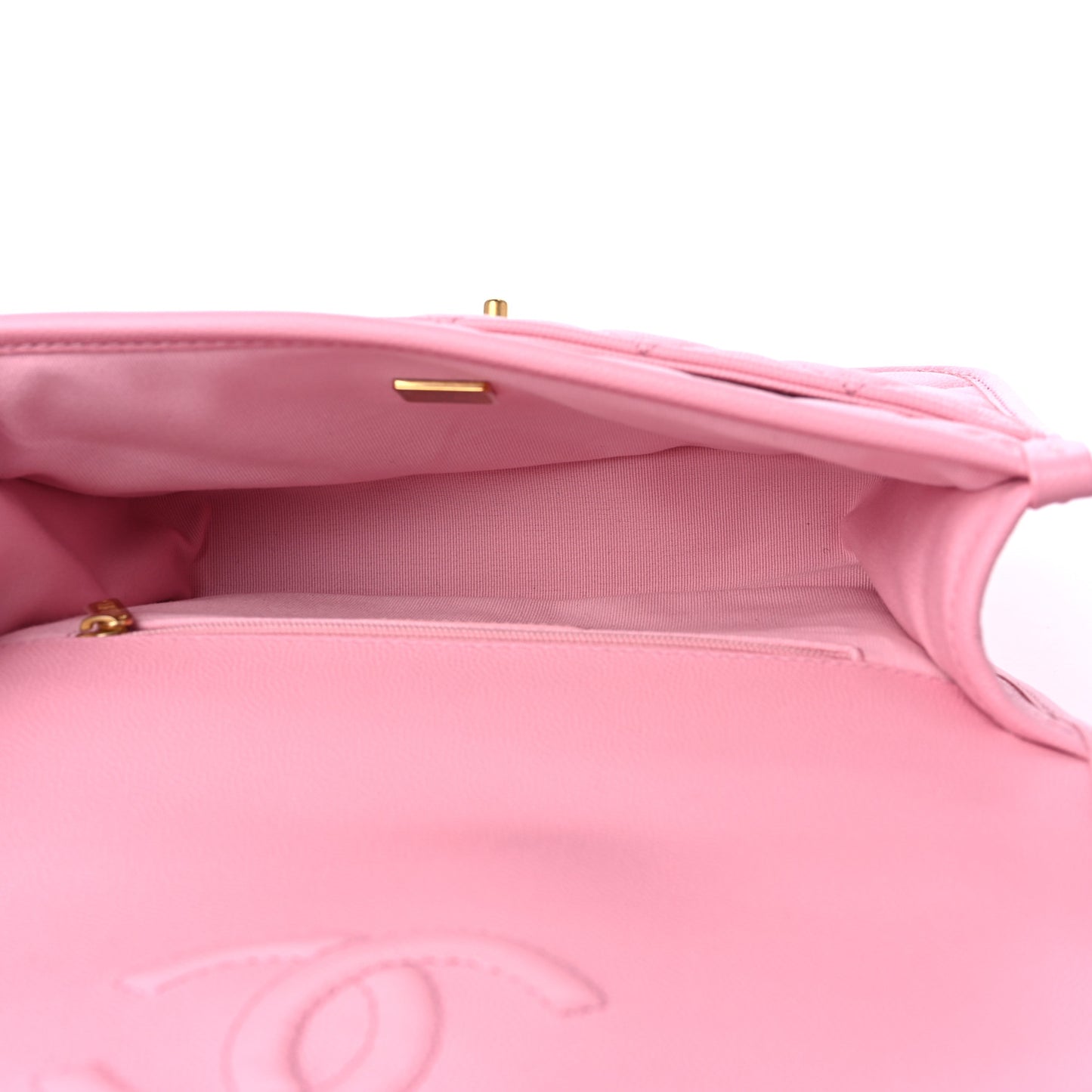 Caviar Quilted School Memory Small Top Handle Flap Pink