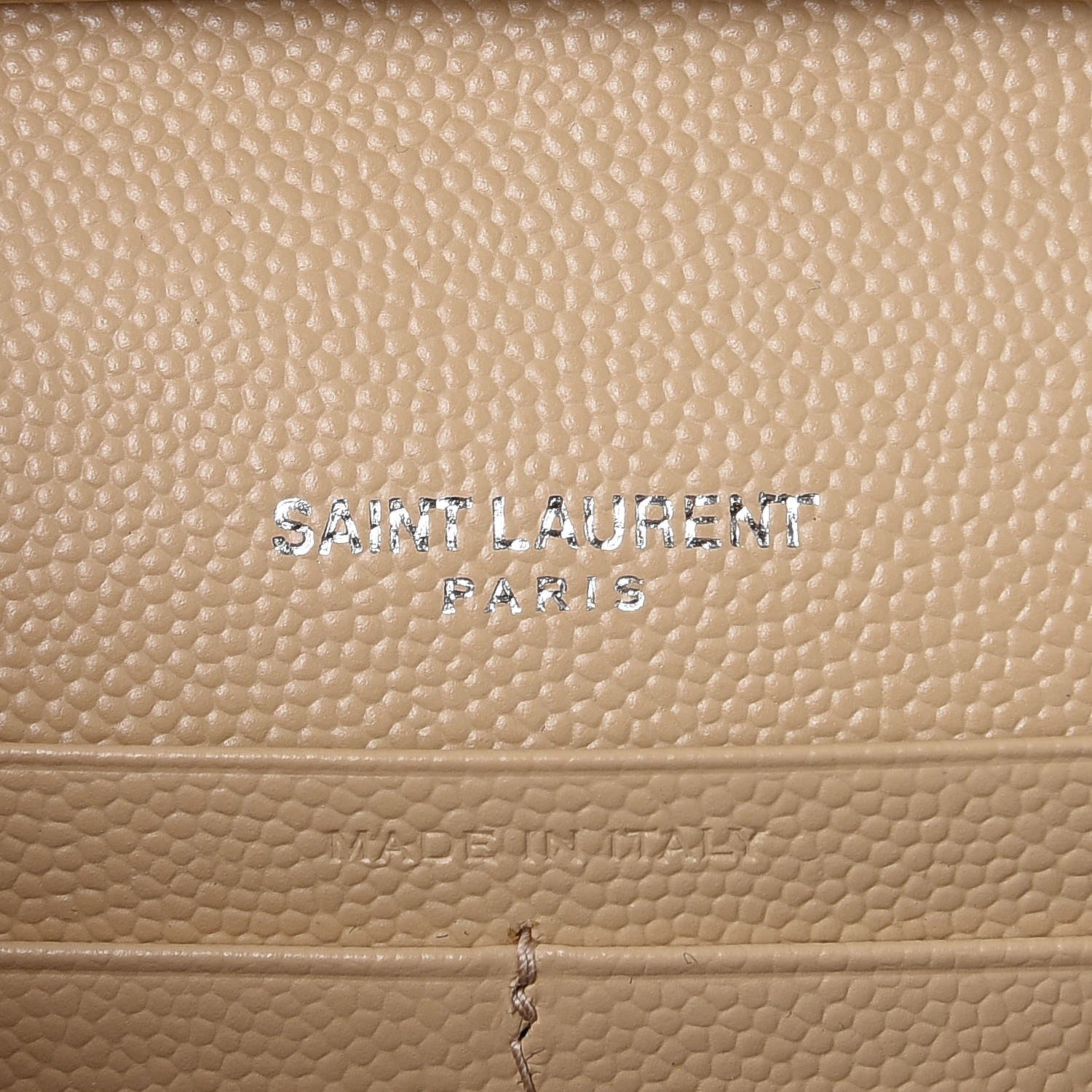 Saint Laurent Grain De Poudre Matelasse Chevron Monogram Chain Wallet Nude Powder 6 of 8