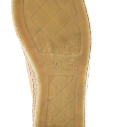 Chanel Lambskin CC Espadrilles 37 Beige Black 7 of 11