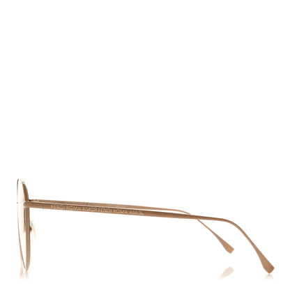 Fendi Metal Aviator Sunglasses FF 0379/G/S Gold 3 of 8
