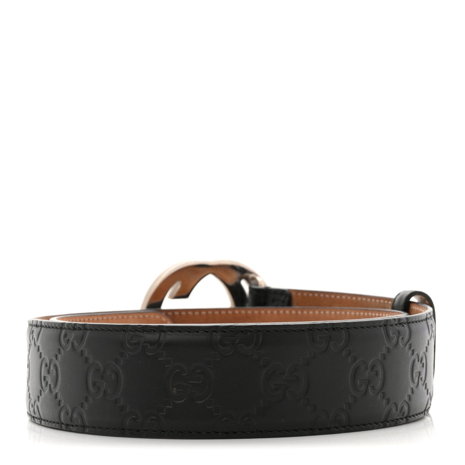 Gucci Guccissima Signature Interlocking G 40mm Belt 80 32 Black 4 of 14