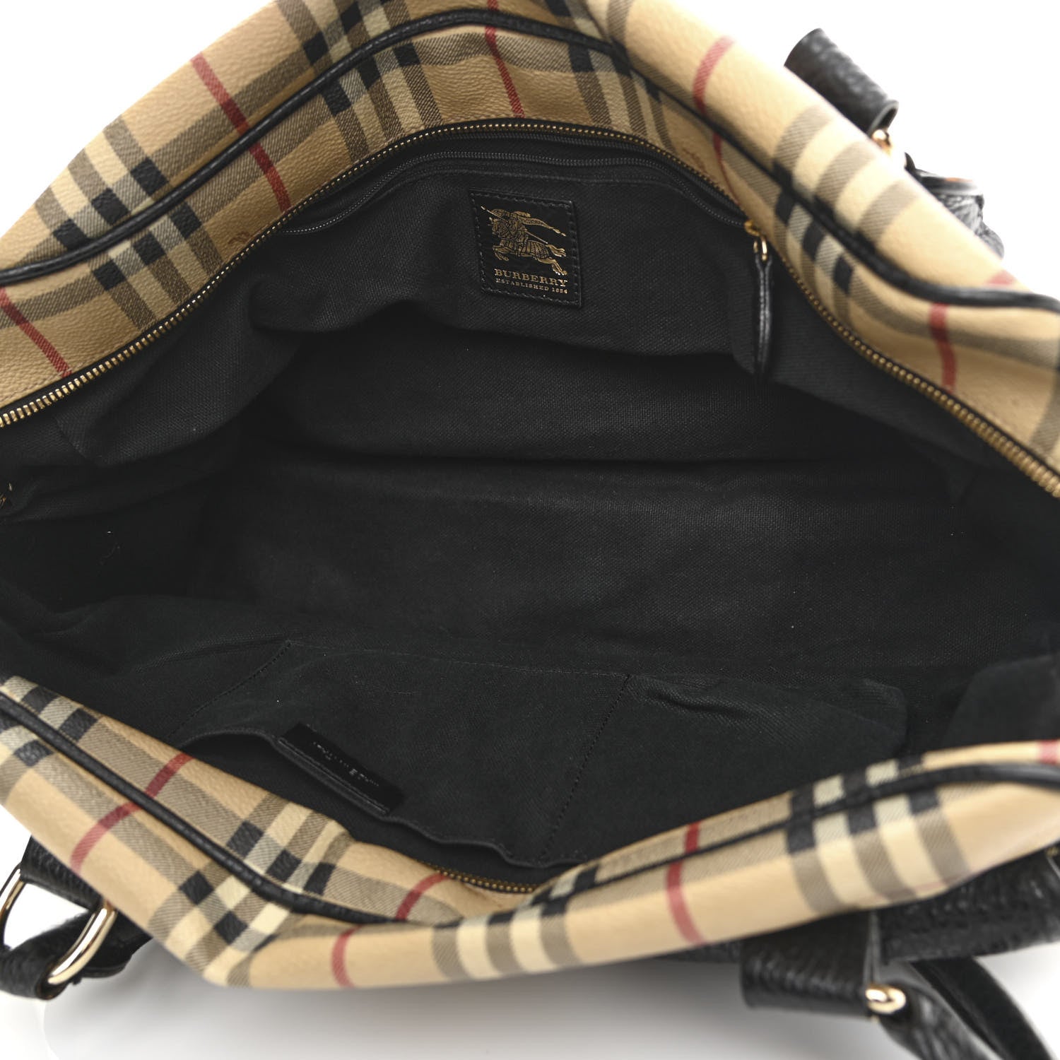 Burberry Haymarket Check Buckle Satchel Black 4 of 14