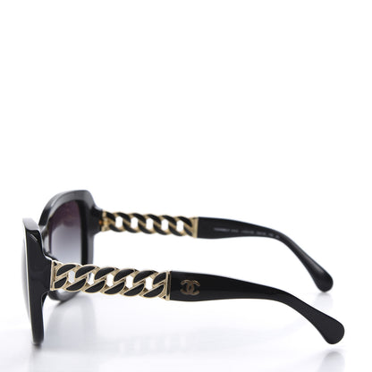 Chanel Acetate Metal Chain Square Sunglasses 5305 Black 3 of 8