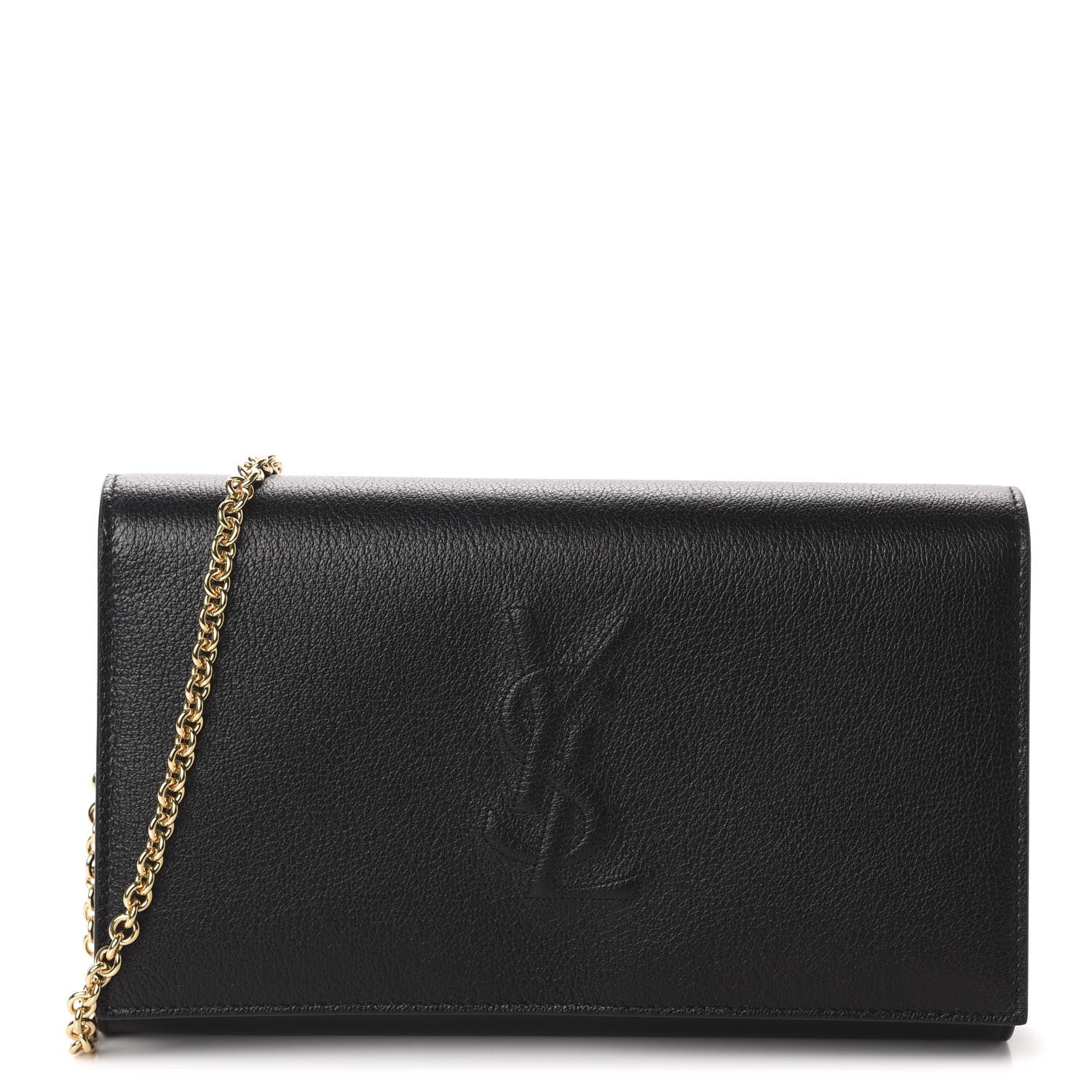 Saint Laurent Calfskin Monogram Belle de Jour Chain Clutch Black 1 of 11
