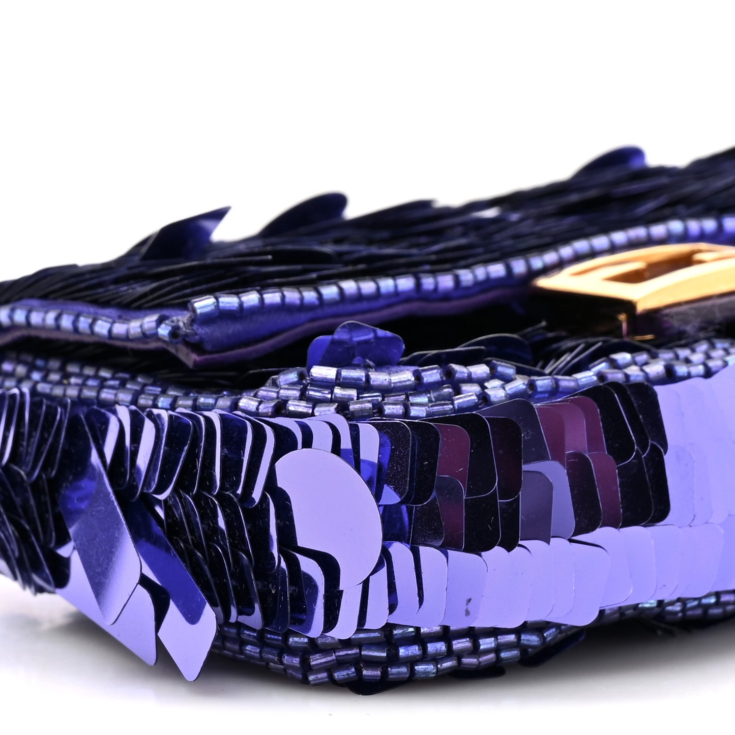 Sequin Paillettes Shiny Nappa Sex and the City Nano Baguette Charm Viola Purple Rain