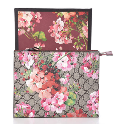 Gucci GG Supreme Monogram Blooms Large Cosmetic Case Beige Multicolor Dry Rose 10 of 10