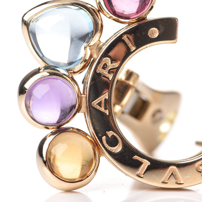 Bulgari 18K Yellow Gold Pink Tourmaline Blue Topaz Amethyst Citrine Peridot Allegra Earrings 5 of 7