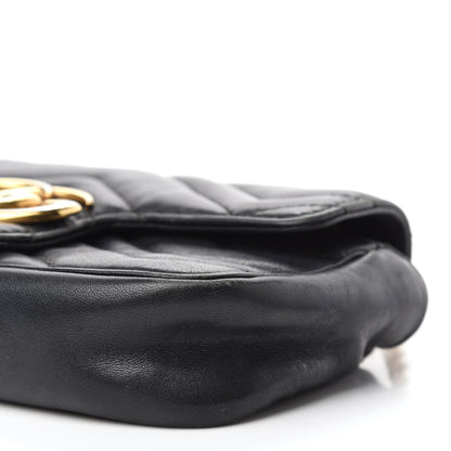Gucci Calfskin Matelasse Super Mini GG Marmont Shoulder Bag Black 7 of 16
