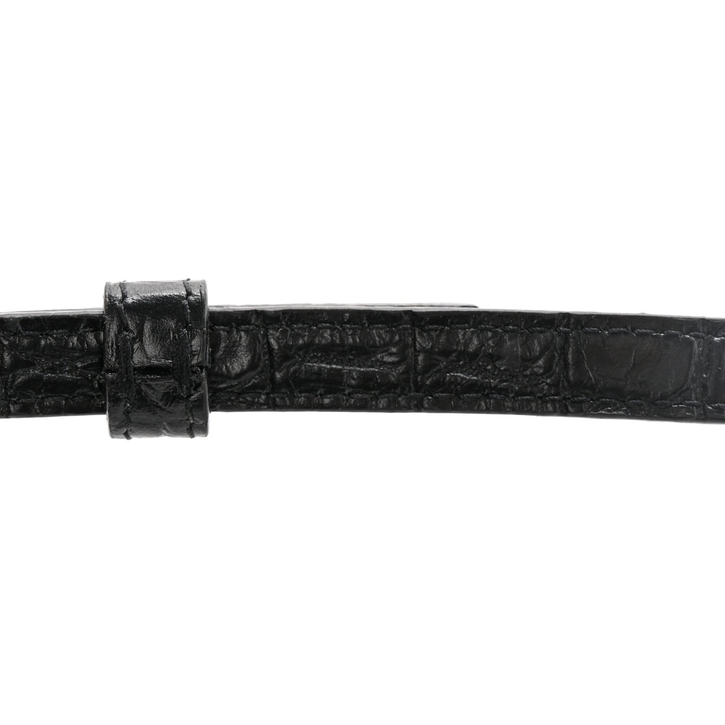 Calfskin Crocodile Embossed Phone Holder Crossbody Black