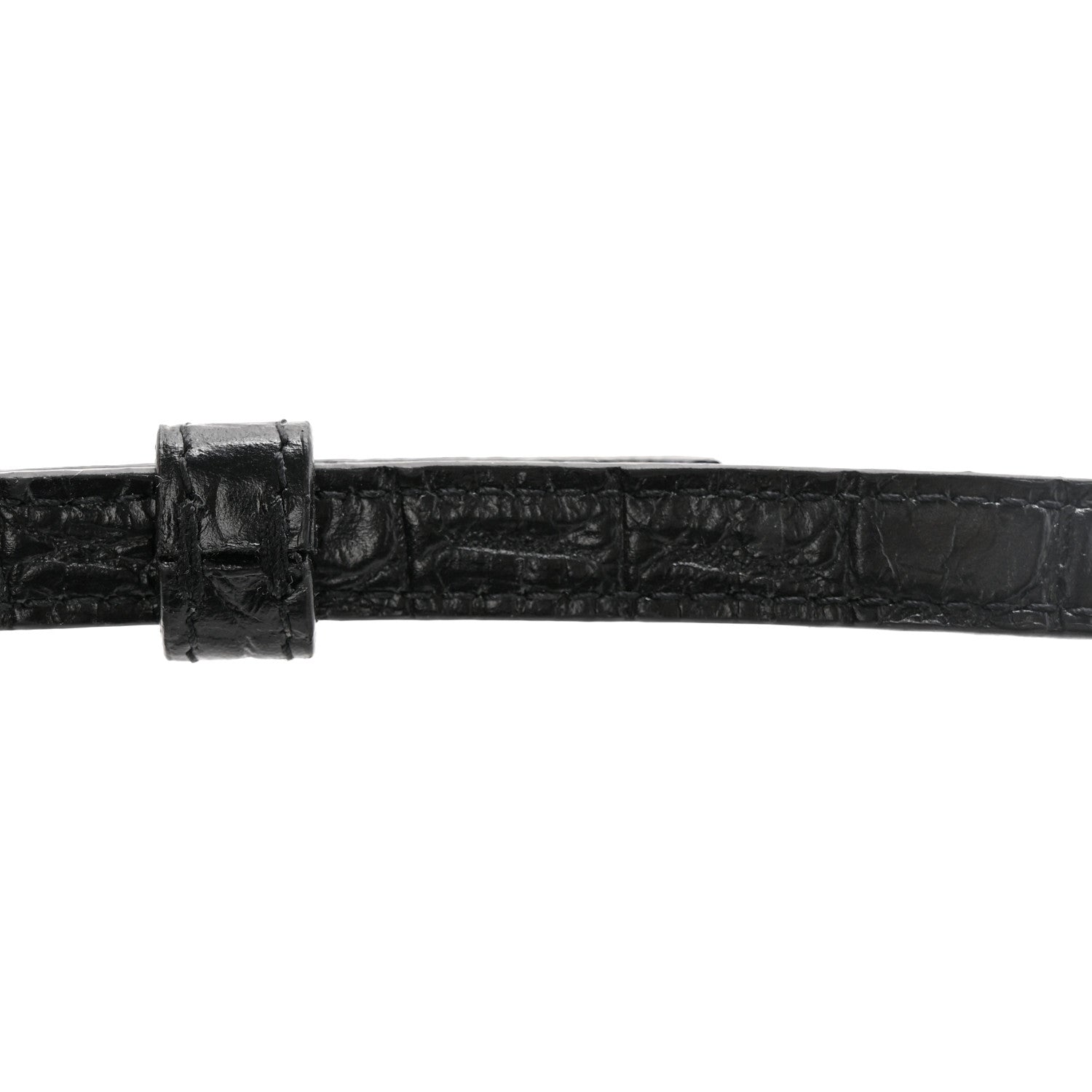Saint Laurent Calfskin Crocodile Embossed Phone Holder Crossbody Black 13 of 13