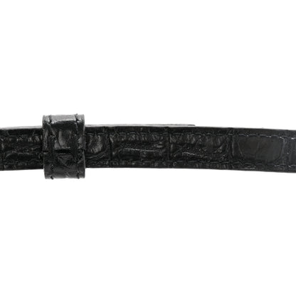 Saint Laurent Calfskin Crocodile Embossed Phone Holder Crossbody Black 13 of 13