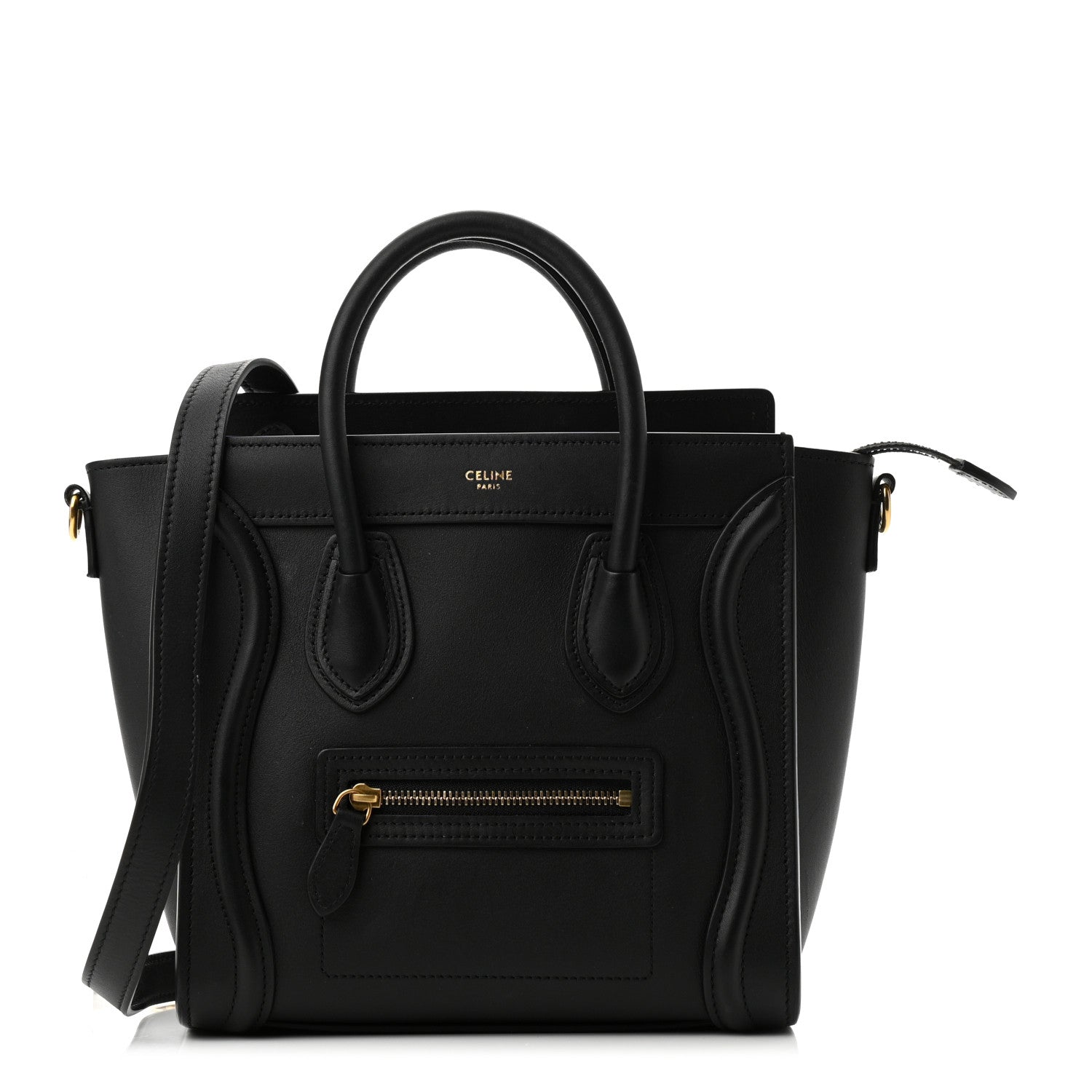 Celine Smooth Calfskin Nano Luggage Black 1 of 10