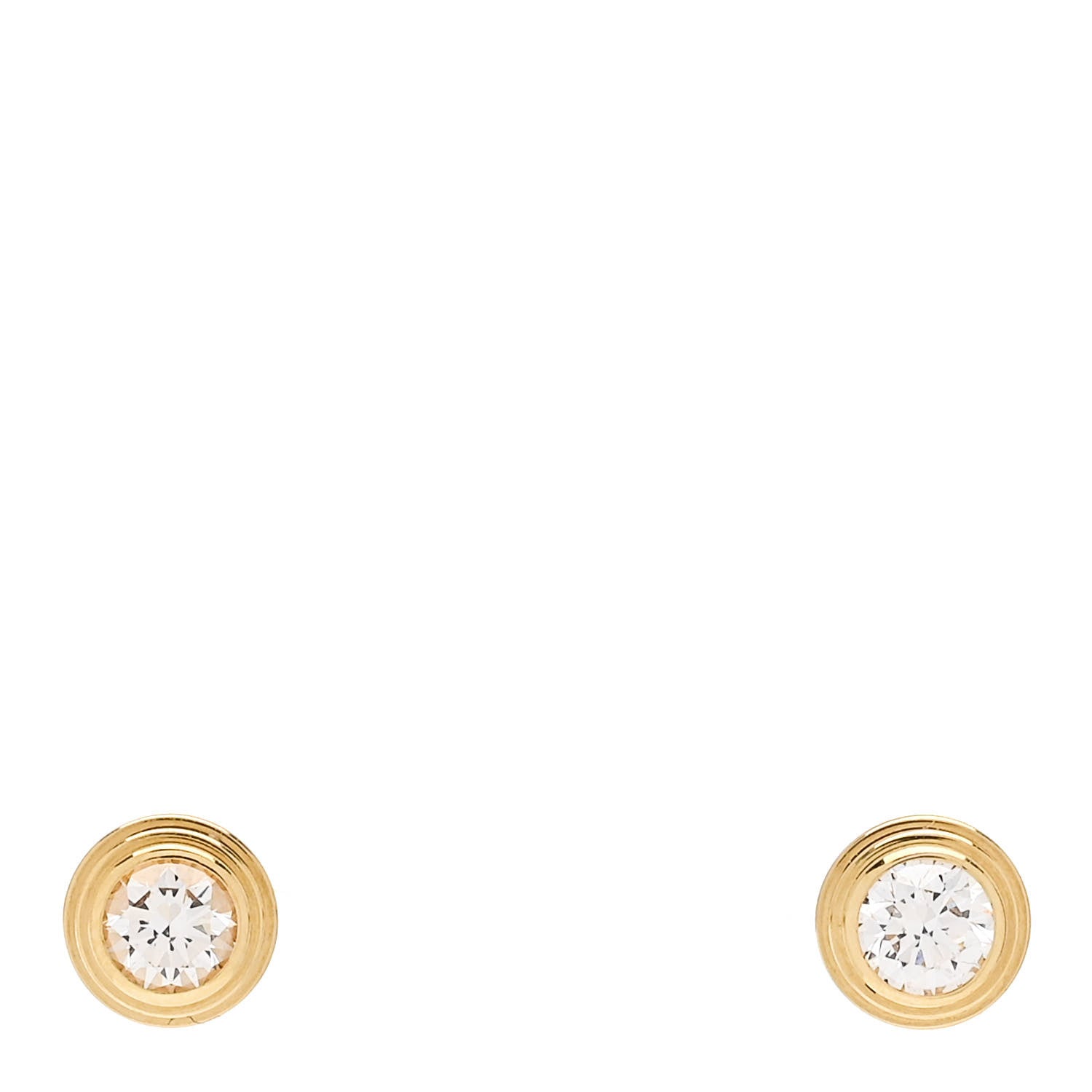 Cartier 18K Yellow Gold Diamond D'Amour Earrings 1 of 5