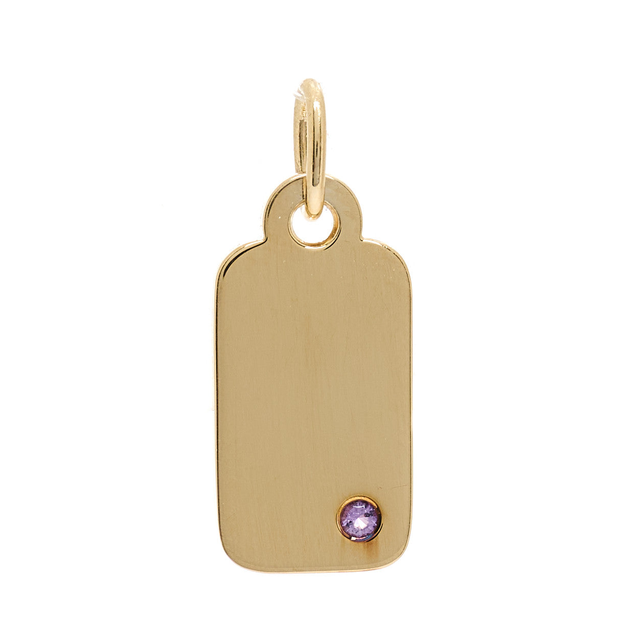 18K Yellow Gold Pink Sapphire Tag Pendant