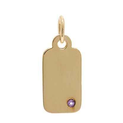 Tiffany 18K Yellow Gold Pink Sapphire Tag Pendant 1 of 3