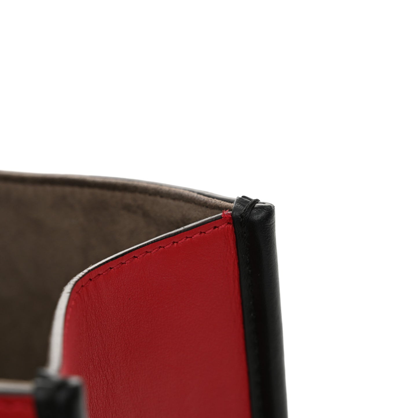 Vitello Century F is Fendi Bi-Color FF 1974 Embossed Kan I Shoulder Bag Fragola Maya Black