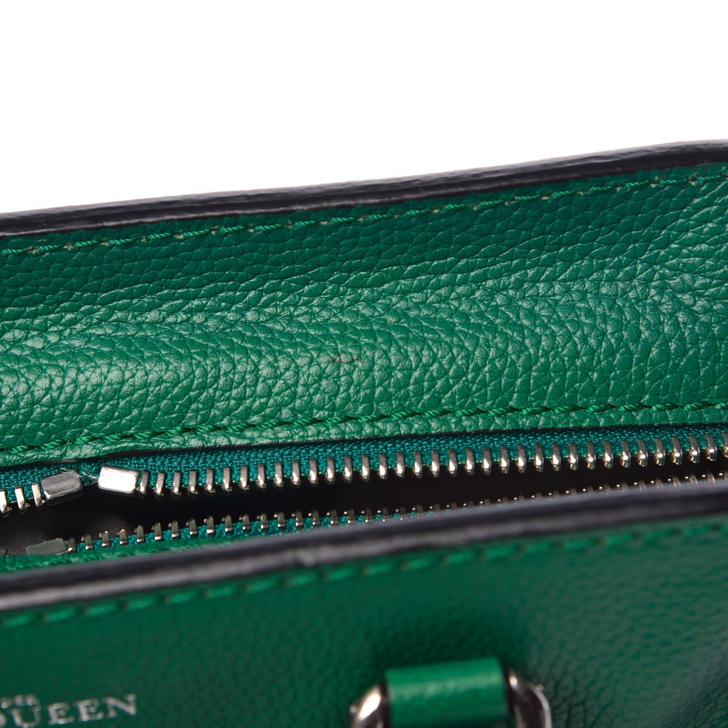 Pebbled Calfskin Mini Padlock Tote Green