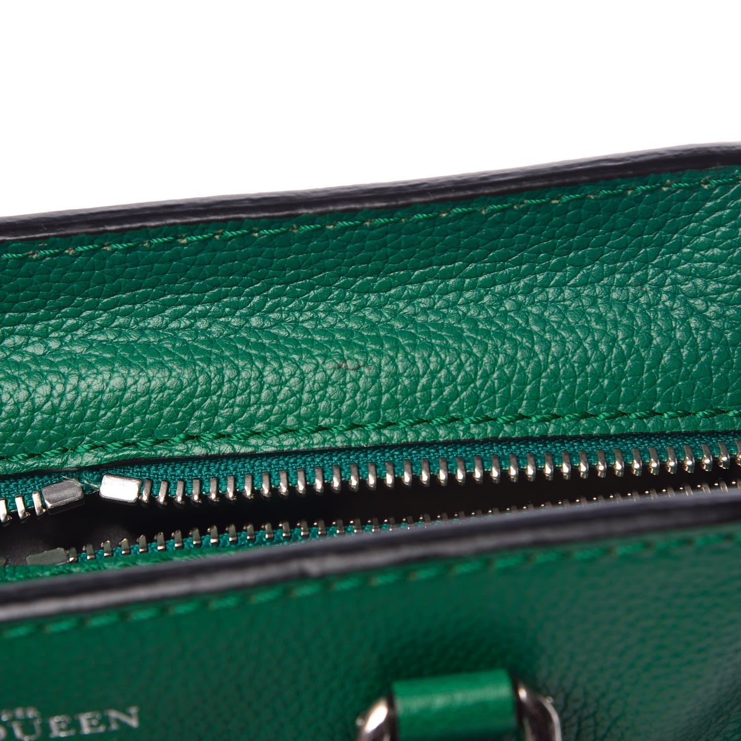 Alexander McQueen Pebbled Calfskin Mini Padlock Tote Green 8 of 12