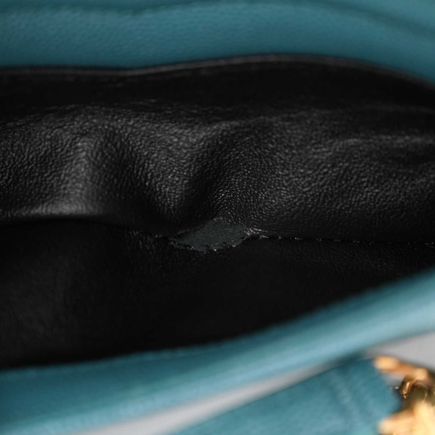 Grain De Poudre Matelasse Monogram Mini Lou Camera Bag Blue Vert
