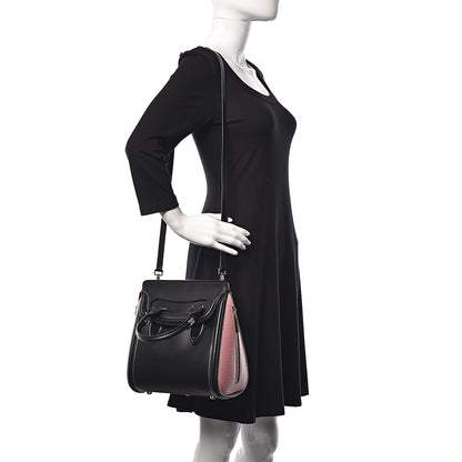 Alexander McQueen Soft Calfskin Small Enamel Plate Heroine Powder Black 2 of 8