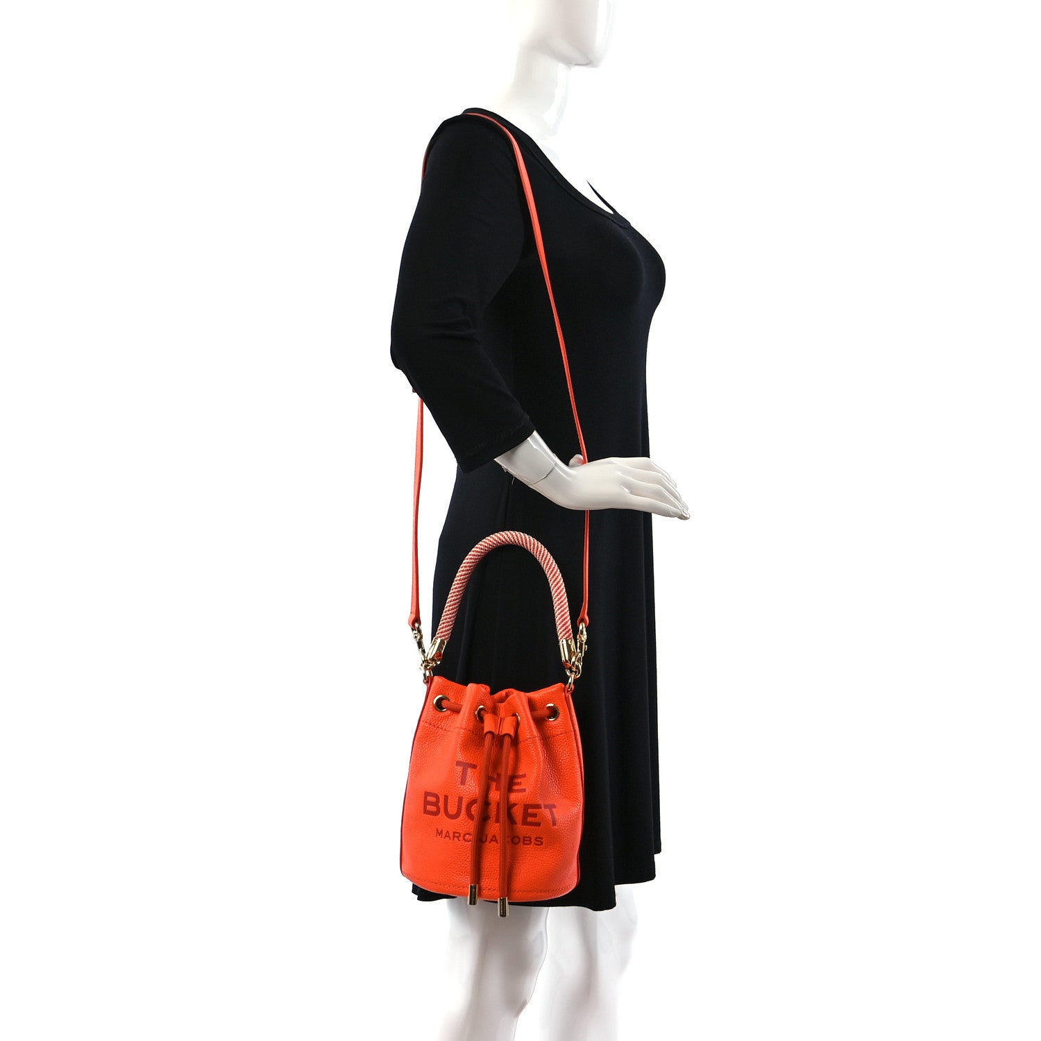 Marc Jacobs Grained Calfskin The Bucket Bag Orange 2 of 8
