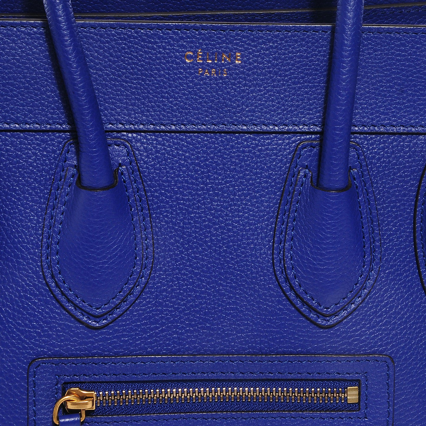 Drummed Calfskin Micro Luggage Indigo