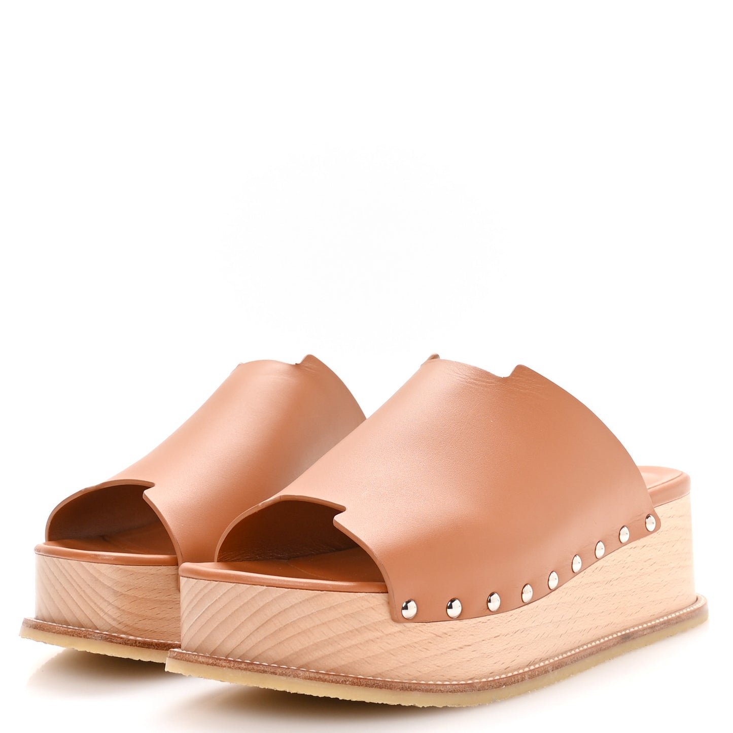 Calfskin Ellipse Mules 38 Marron Glaise