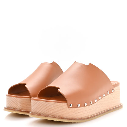 Hermes Calfskin Ellipse Mules 38 Marron Glaise 5 of 8