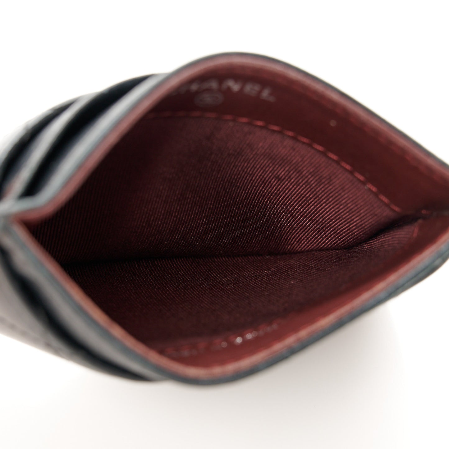 Lambskin Quilted Card Holder Black