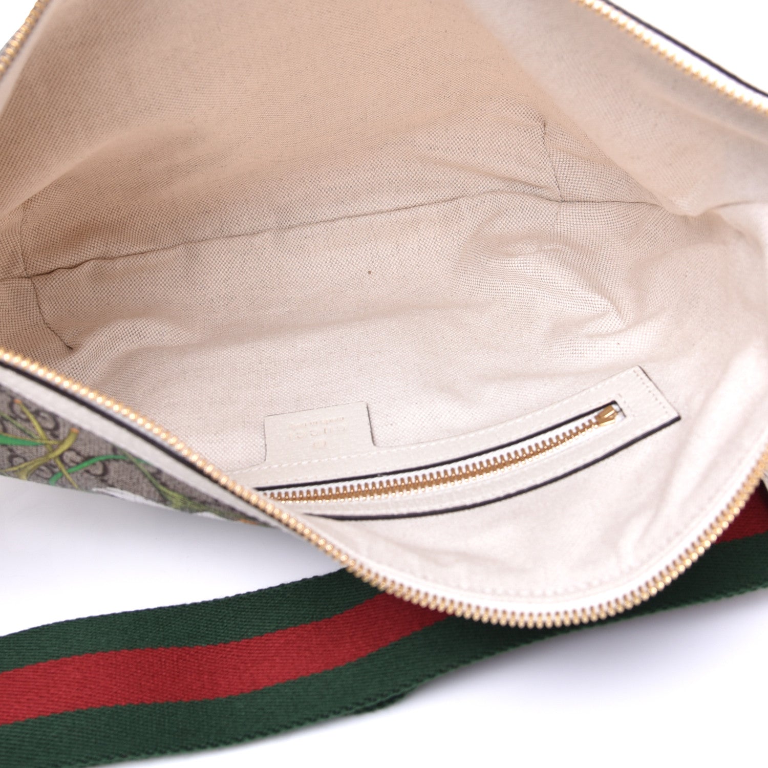 Gucci GG Supreme Monogram Flora Web Small Ophidia Half Moon Hobo White 5 of 9